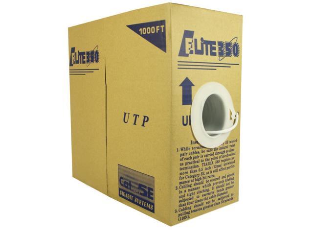 Elite Cat5e Riser (CMR), 1000ft, 350MHz, 24AWG, UTP, Solid Bare Copper, UL Certified, Easy to Pull (Reelex II) Box, Bulk Ethernet Cable, Red