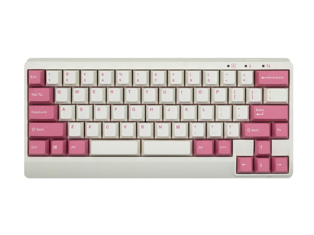 Leopold FC650MDS White/Pink PD 65% Double Shot PBT Mechanical Keyboard Cherry MX Red