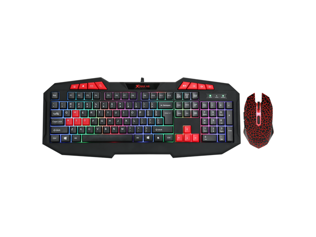 Xtrike Me MK-503 - Wired Gaming Keyboard and Mouse Set with Mixed Color Backlight, Black