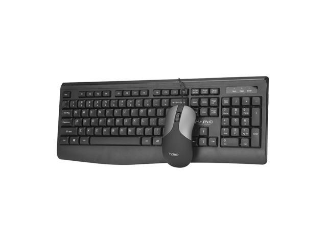 Marvo Office - USB 2.0 Wired Keyboard and Mouse Combo, 104 Keys, English Language, 1200 DPI, Black