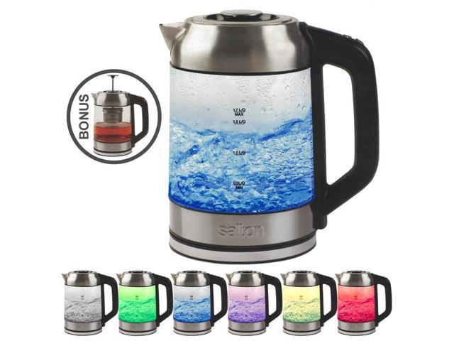 Photos - Glass Salton GK1758 Cordless Electric Jug Kettle 1.7L with LED Color Changing Te 