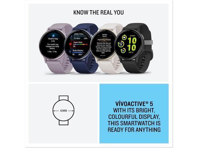 Garmin - vívoactive 5 GPS Smartwatch 42 mm Fiber-reinforced polymer - Metallic Navy Aluminum and  Navy - (2023) - image 8