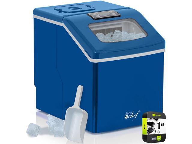 Deco Chef Countertop Portable Ice Maker 40 lb/Day Blue with Extended Warranty