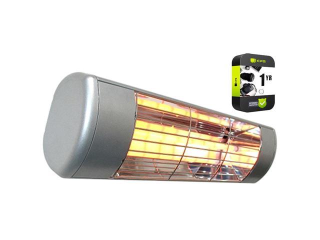 SUNHEAT 1500W Commercial Outdoor Wall Mount Heater Silver with 1 Year Warranty