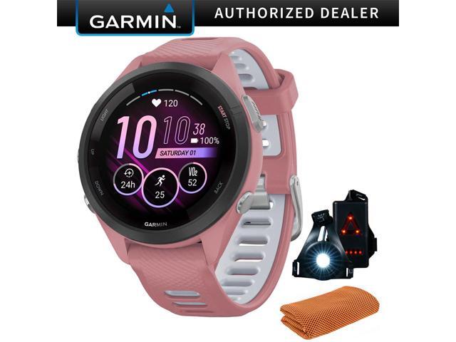 Garmin Forerunner 265S GPS Smartwatch, Light Pink/Whitestone w/ Accessories Bundle