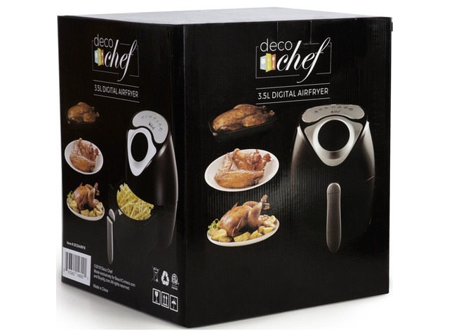 Deco Chef XL 3.7 QT Digital Air Fryer With 7 Smart Programs LCD Touch Screen Oil-Less Non-Stick Coated Countertop Healthy Kitchen Safe Frying Station
