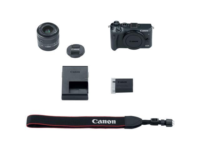 Canon M6 EOS 24.2MP Mirrorless Digital Camera with EF-M 15-45mm IS STM Lens (Black)