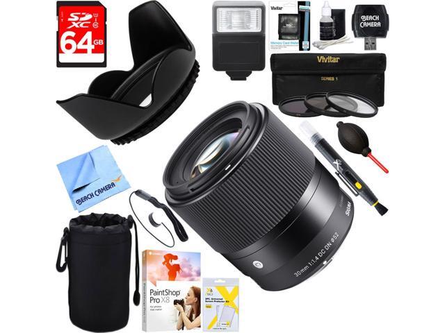 Sigma Sigma 30mm F1.4 DC DN Lens for Sony E Mount + 64GB Ultimate Kit