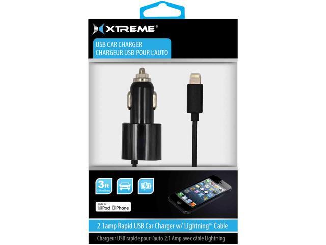 Xtreme 52810 MFI 8 Pin 3ft Single Port Car USB Charger