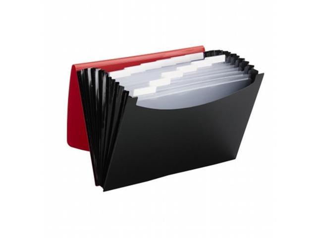 Smead Poly Frequency Expanding File 12 Pockets Black/Red Flap 70866