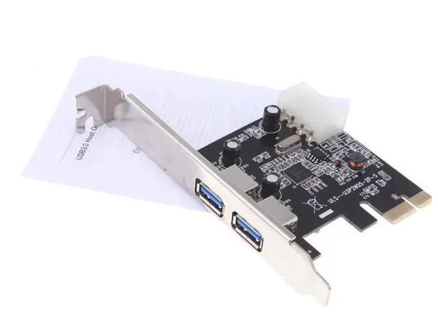 2-Port SuperSpeed USB 3.0 PCI-E PCIE PCI Express 4-pin IDE Connector Adapter usb3.0 Add On Card Low Profile