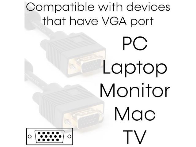 Cmple - VGA SVGA Cable Gold Plated Connectors Male to Male Support Full HD Displays HDTVs Monitors Projectors - 50 Feet