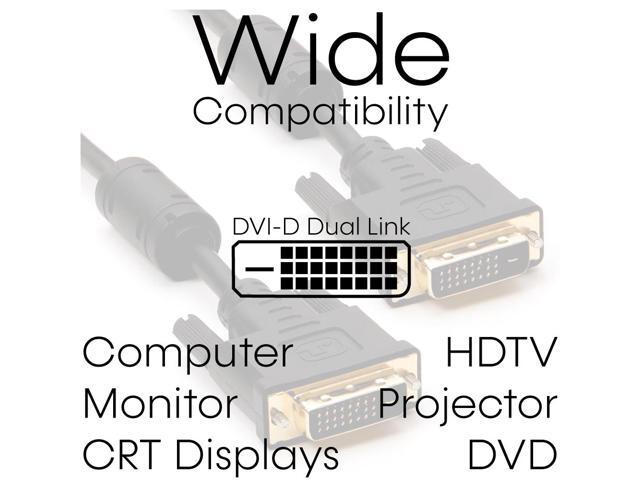 Cmple DVI to DVI Cable Dual Link Gold Plated - (DVI Dual Link Cable/DVI D Cable) for Laptop, Projector, HDTV - 50 Feet