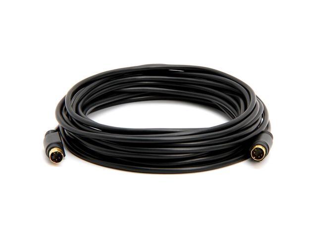 Cmple - S Video Cable 25 ft SVHS 4-PIN Video Cable Mini Din S-Video Cord for Home Theater, Camcorder, DSS Receiver, DVD Player- Black