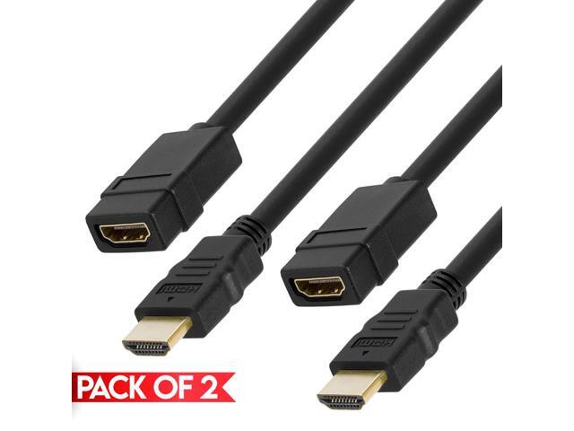 Cmple - [2 PACK] 1.5 Feet HDMI Extension Cable, 4K HDMI Extender Male to Female Cord for Nintendo Switch, Xbox One S 360, PS5, PS4, Roku TV Stick,...