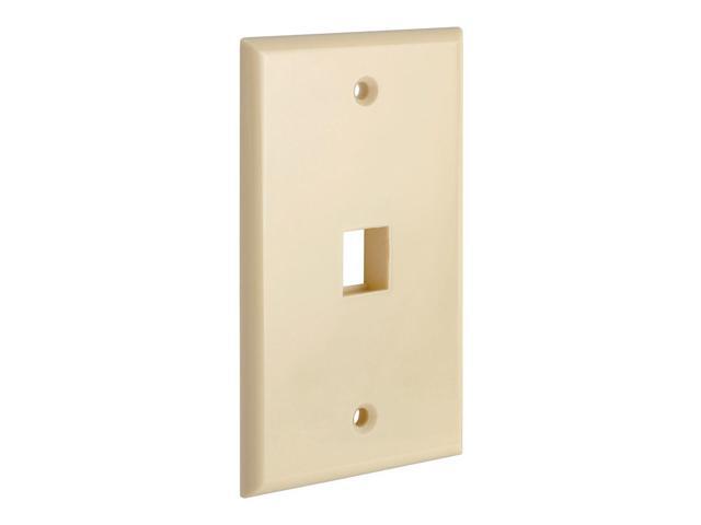 Cmple - 1 Port Keystone Wall Plate Single-Gang Wall Plate with Standard Size Ethernet Wall Plate Keystone Jack Insert - Ivory