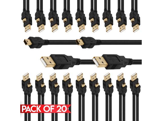 Cmple - [20 PACK] 3 Feet USB A to Mini B Cable Mini USB 2.0 Data Transfer Charge Cord for GPS Navigator, Dash Cam, Dashcam, Smartphone, Tablet, DVR...