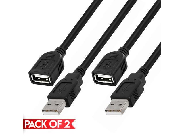 Cmple - [2 PACK] 3 Feet USB 2.0 Extension Cable, USB Extender Cord, A Male to A Female for PC, Mac, USB Flash Drive, Card Reader, Portable Hard...