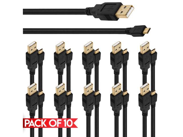 Cmple - [10 PACK] 10 FT Micro USB Cable Type A Male to Micro-B Male Cord USB 2.0 Fast Charging/Data Transfer Cable for Smartphones, Tablets, MP3...