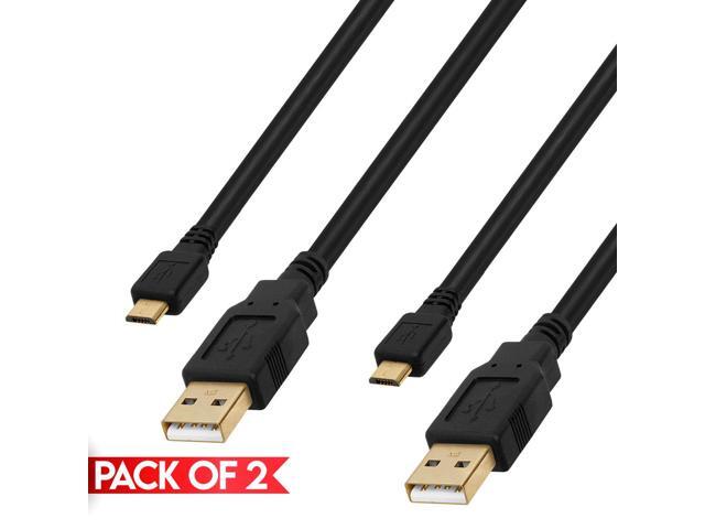 Cmple - [2 PACK] 6 FT Micro USB Cable USB 2.0 to Micro USB Data Sync Charge Cord for PC, Smartphones, Tablets, Portable Speakers, MP3 Players,...