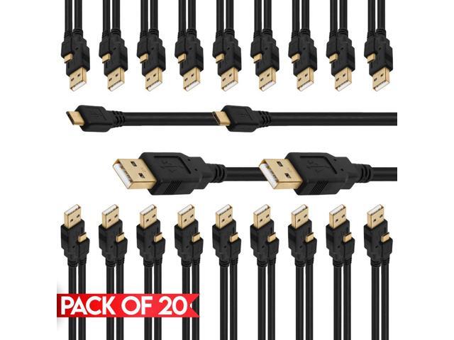 Cmple - [20 PACK] 6 Feet Micro USB Cord USB 2.0 A-Male to 5-Pin Micro B Cable Fast Charging/Data Cable High-Speed USB Charger Cable for...