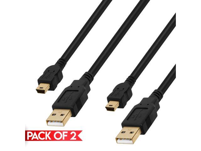 Cmple - [2 PACK] 3 FT Mini USB Cable, USB A Male to Mini B Male Cord USB 2.0 Data Sync & Charging Cable for PC, Smartphone, E-Book, Arduino, PSP,...