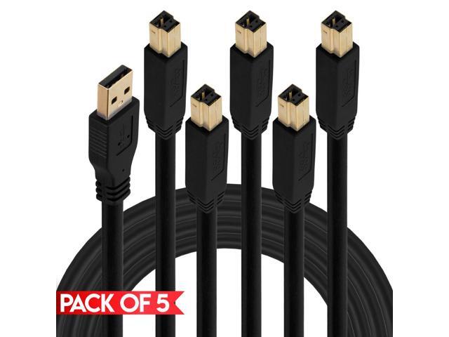 Cmple - [5 PACK] 3 FT USB-A to USB-B Cable, USB 3.0 A to B Cord, SuperSpeed USB 5 Gb/s for Computer, PC, External Storage, Hard Drive Enclosures,...