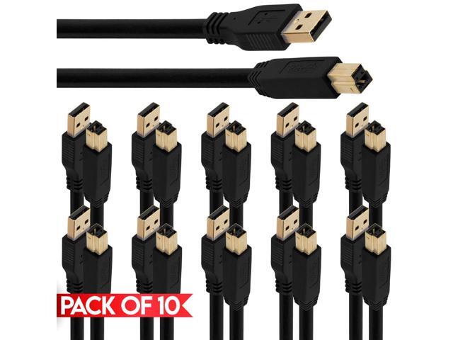 Cmple - [10 PACK] 3 Feet USB 3.0 Cord, USB A Male to B Male Cable for Desktop External Hard Drives, Scanners, Printers, Card Readers, Graphical...