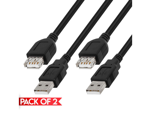 Cmple - [5 PACK] 10 FT USB 2.0 A Male to A Female Cable, USB Extension Cord, for Webcam, Camera, Phone, USB hub, Mouse, Keyboard, Printer, Scanner,...
