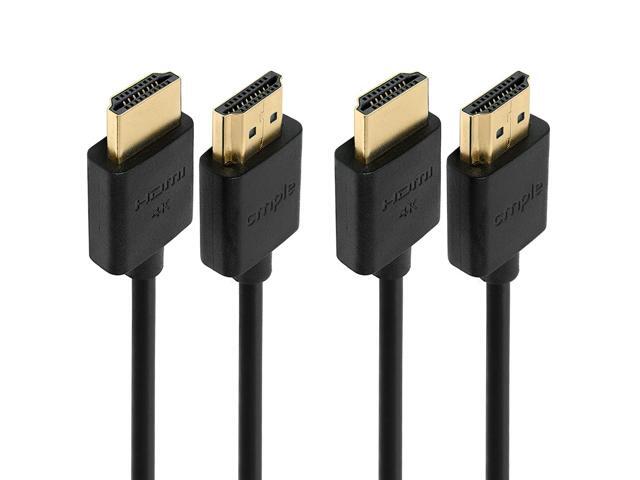 Cmple - 2 Pack High Speed HDMI Cable 1.5 ft 4k@60Hz Ultra Thin HDMI 2.0 Cable 4k HDMI Cable, ARC, 3D, 4k HDMI Cord - Flexible