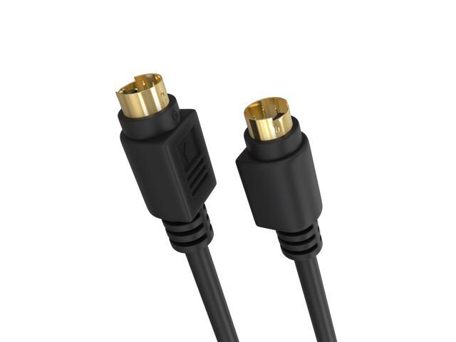 Cmple - S Video Cable 12 ft SVHS 4-PIN Video Cable Mini Din S-Video Cord for Home Theater, Camcorder, DSS Receiver, DVD Player- Black