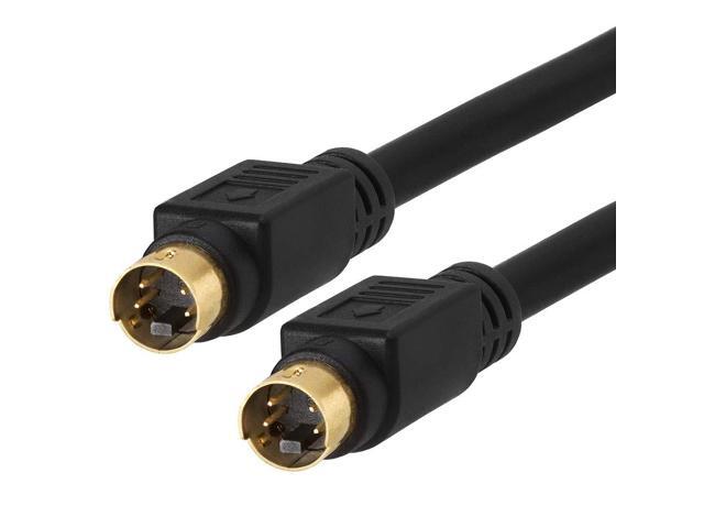 Cmple - S Video Cable 25 ft SVHS 4-PIN Video Cable Mini Din S-Video Cord for Home Theater, Camcorder, DSS Receiver, DVD Player- Black