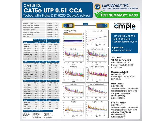 Cmple - Cat5e Plenum Cable 1000ft, CMP, Black 350MHz Gigabit Ethernet Solid Network Internet Bulk UTP