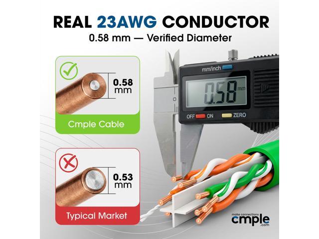 Cmple - Cat6 Cable 1000ft Bulk Lan Ethernet Cat 6 Wire Network UTP 23AWG CMR Riser 10 Gbps 550 MHz Pull Box 1000 Feet, Green