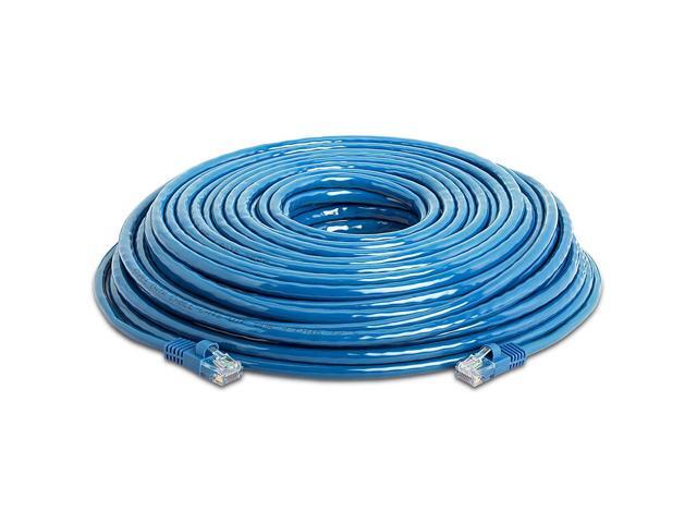 Cmple Cat5e Network Ethernet Cable - Computer LAN Cable 1Gbps - 350 MHz, Gold Plated RJ45 Connectors - 100 Feet Blue