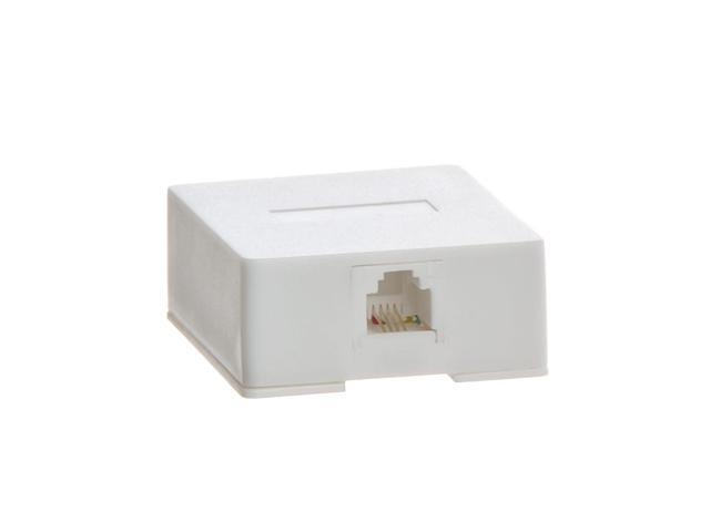 Cmple - 1 Port Phone Jack Wall Plate RJ11 Telephone Cord Surface Mount Box Female Landline Phone Keystone Jack for 2 Line House Phone, Answering...