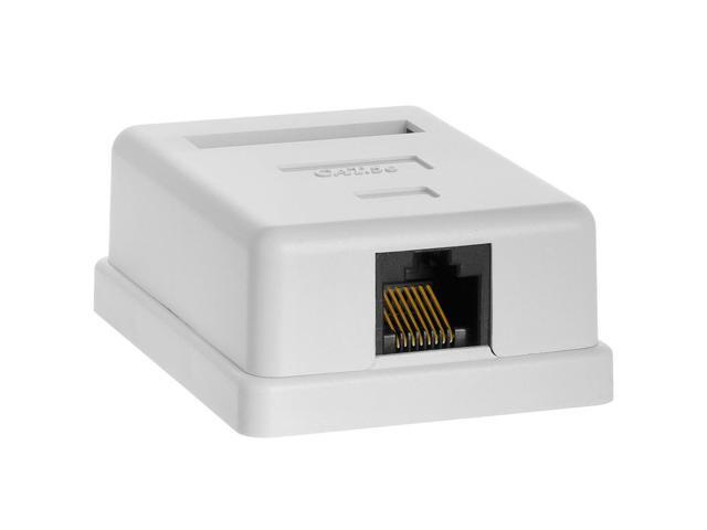Cmple - Surface Mount Box Cat5e Single WHITE