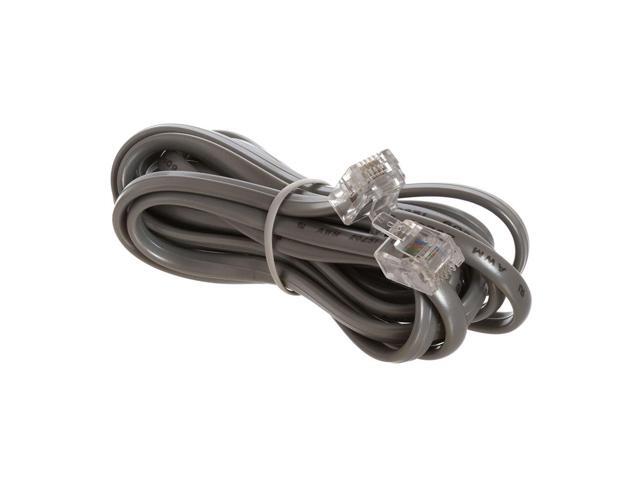 Cmple - Telephone Cord 7ft Phone Cord for Landline Male to Male 6P4C RJ11 Cable for 2 Lines Home Phone, Fax, DSL Modem, Router, Printer - Gray