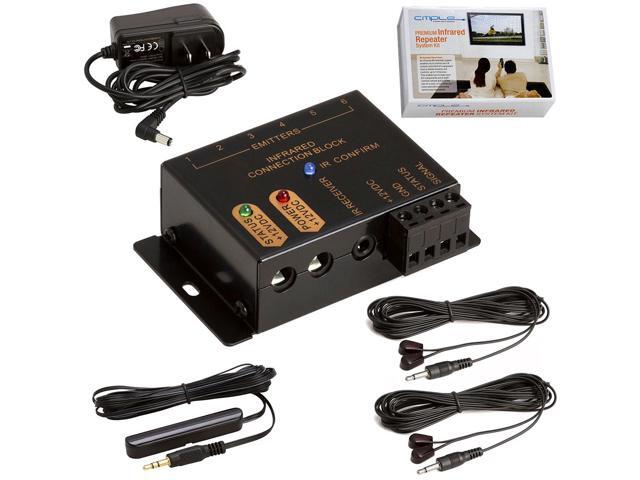 Cmple - Premium Hidden IR Control System up to 18 Devices, Remote Control Repeater System Kit IR Emitters Extender