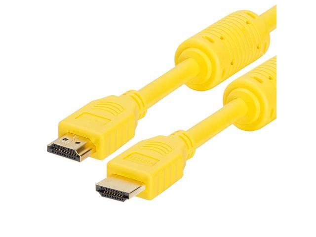Cmple - HDMI Cable 3FT High Speed HDTV Ultra-HD (UHD) 3D, 4K @60Hz,18Gbps 28AWG HDMI Cord Audio Return 3 Feet Yellow