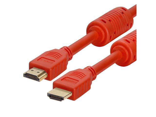 Cmple - HDMI Cable 10FT High Speed HDTV Ultra-HD (UHD) 3D, 4K @60Hz,18Gbps 28AWG HDMI Cord Audio Return 10 Feet Red