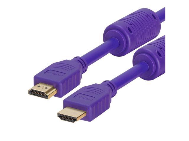 Cmple - HDMI Cable 1.5FT High Speed HDTV Ultra-HD (UHD) 3D, 4K @60Hz,18Gbps 28AWG HDMI Cord Audio Return 1.5 Feet Purple
