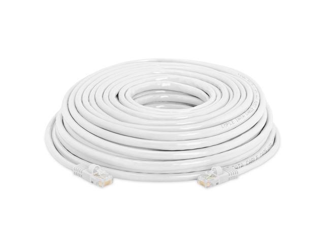 Cmple Cat5e Network Ethernet Cable - Computer LAN Cable 1Gbps - 350 MHz, Gold Plated RJ45 Connectors - 50 Feet White