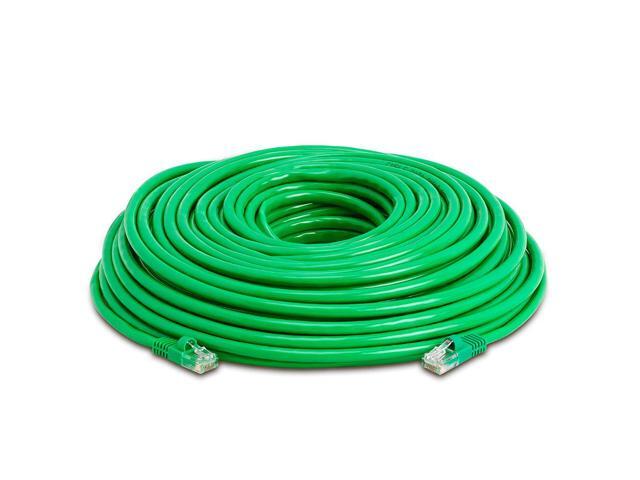Cmple Cat5e Network Ethernet Cable - Computer LAN Cable 1Gbps - 350 MHz, Gold Plated RJ45 Connectors - 100 Feet Green