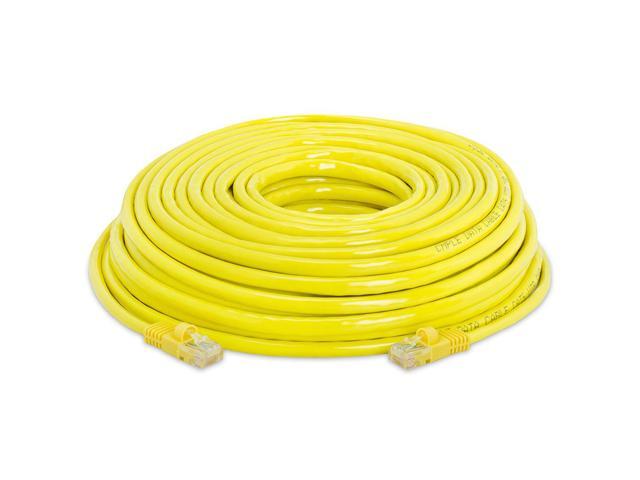 Cmple Cat5e Network Ethernet Cable - Computer LAN Cable 1Gbps - 350 MHz, Gold Plated RJ45 Connectors - 50 Feet Yellow