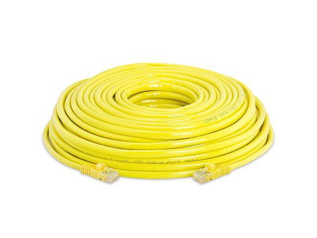Cmple Cat5e Network Ethernet Cable - Computer LAN Cable 1Gbps - 350 MHz, Gold Plated RJ45 Connectors - 75 Feet Yellow