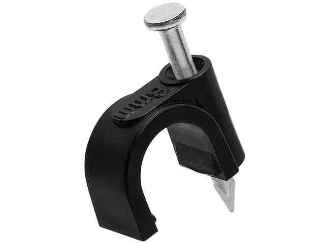 Cmple - Nail in Cable Wire Clips Cord Organizer Cable Straps Nails Tacks Clips 8mm Black - 100-Pack