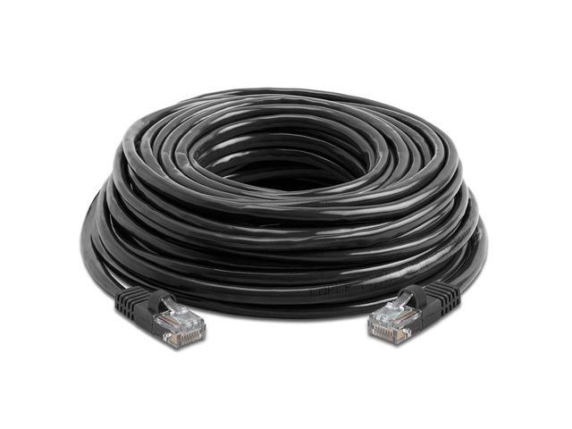 Cmple Cat5e Network Ethernet Cable - Computer LAN Cable 1Gbps - 350 MHz, Gold Plated RJ45 Connectors - 50 Feet Black
