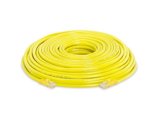 Cmple Cat5e Network Ethernet Cable - Computer LAN Cable 1Gbps - 350 MHz, Gold Plated RJ45 Connectors - 100 Feet Yellow