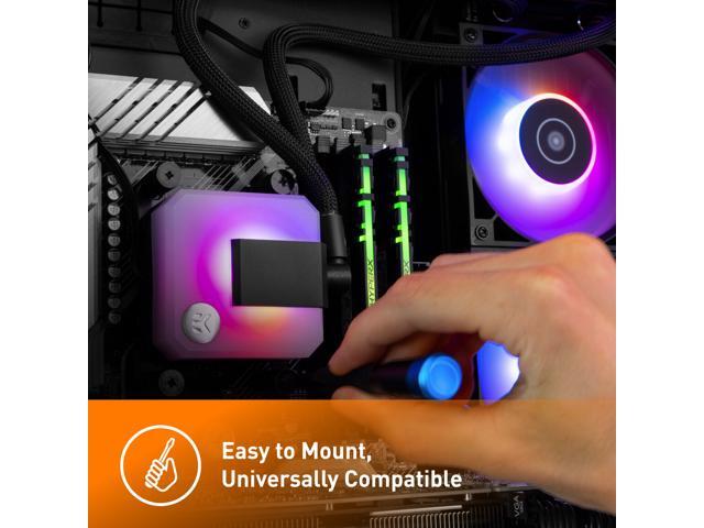 EK 120mm AIO D-RGB All-in-One Liquid CPU Cooler with EK-Vardar High-Performance PMW Fans, 120mm Fan, Intel 115X/1200/2066, AMD AM4, (120mm AIO) LGA...
